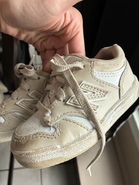 Tan & White New Balance Toddler Sneakers 5C